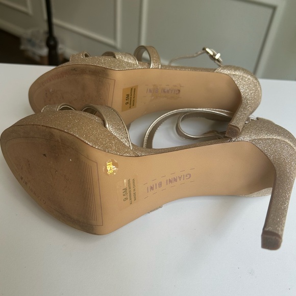 Gianni Bini Shimmering Gold Strappy Heels - Picture 3 of 6